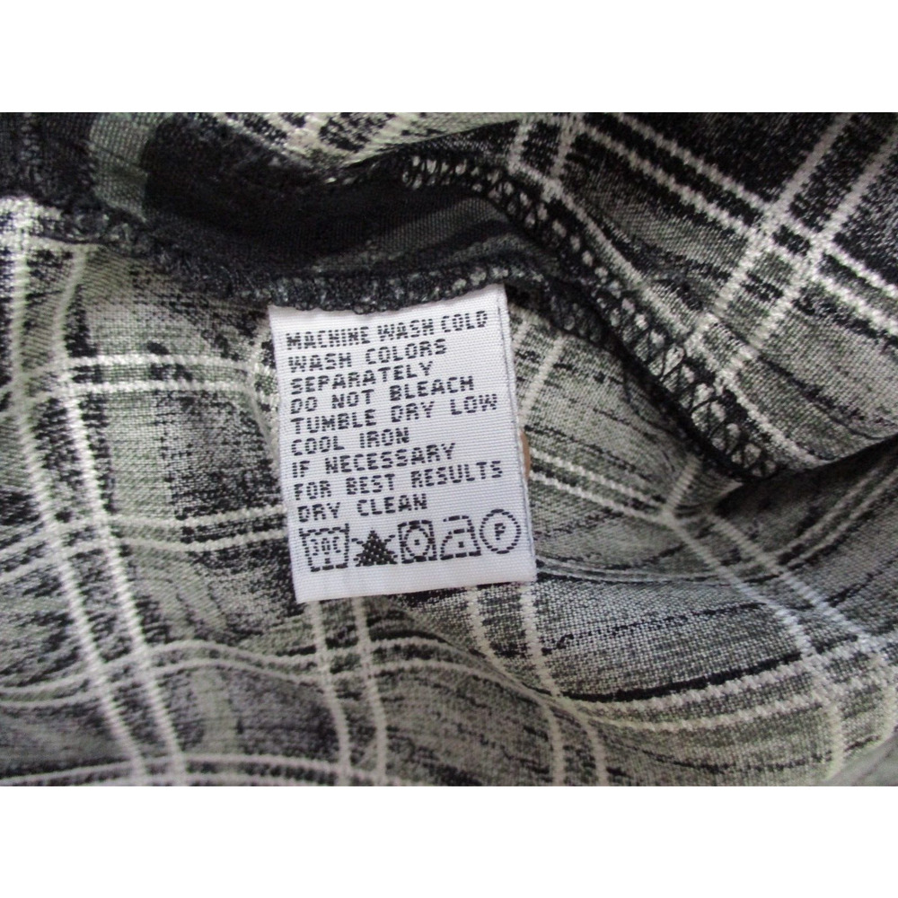 Tommy Bahama Mens Medium Silk Shirt Leaf Print Black Green Camp Hawaiian Pocket - Picture 13 of 14